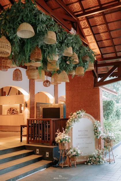 Signage and Ceiling — Mehendi decor — Alila Diwa Goa